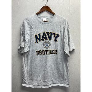 Vintage Navy Shirt United States Navy Brother Gray Graphic Tee Soffe USA Made XL